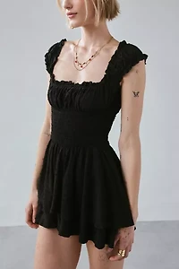 UO Rosie Smocked Tiered Ruffle Romper