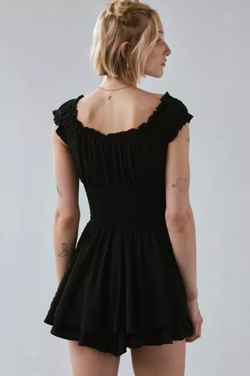 UO Rosie Smocked Tiered Ruffle Romper