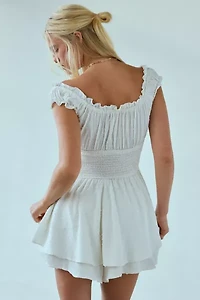 UO Rosie Smocked Tiered Ruffle Romper