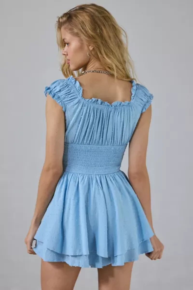UO Rosie Smocked Tiered Ruffle Romper