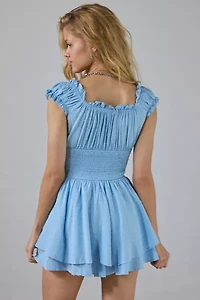 UO Rosie Smocked Tiered Ruffle Romper