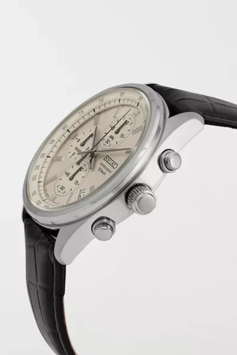 Seiko Chronograph Quartz Champagne Dial Men's Watch SSB383