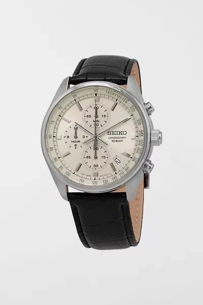 Seiko Chronograph Quartz Champagne Dial Men's Watch SSB383