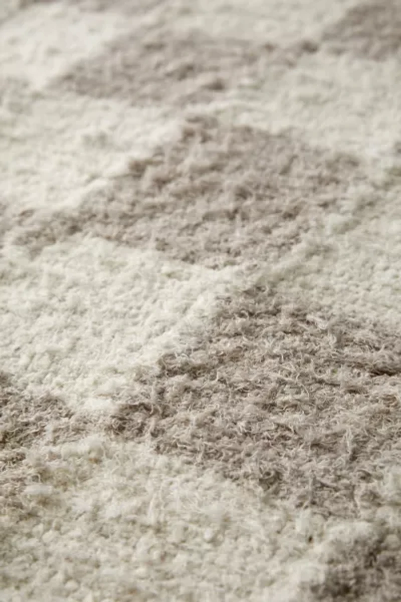 Checkerboard Woven Shag Rag Rug