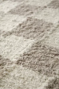 Checkerboard Woven Shag Rag Rug