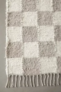 Checkerboard Woven Shag Rag Rug