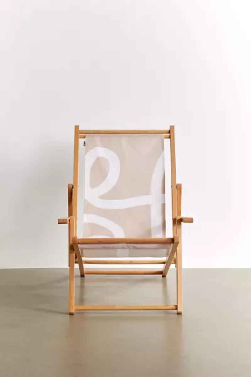 almostmakesperfect For Deny Beige Squiggle Outdoor Folding Chair