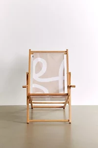 almostmakesperfect For Deny Beige Squiggle Outdoor Folding Chair