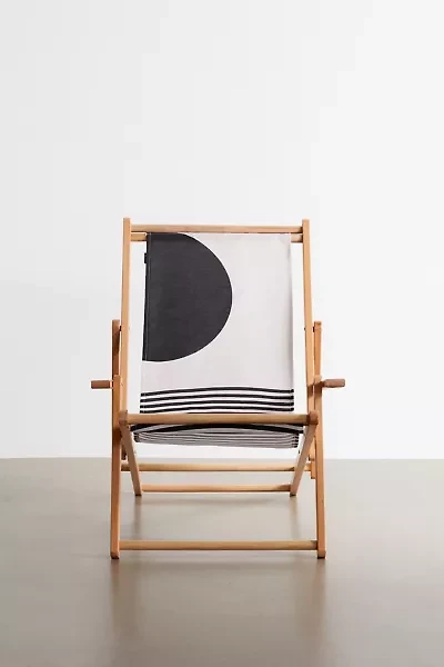 TMSbyNight For Deny Woodblock Art Mid Century Illustration Outdoor Folding Chair