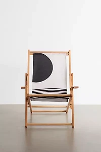 TMSbyNight For Deny Woodblock Art Mid Century Illustration Outdoor Folding Chair