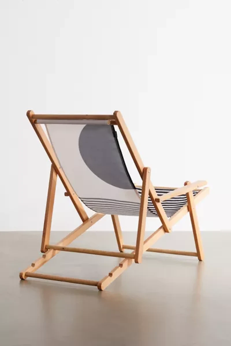TMSbyNight For Deny Woodblock Art Mid Century Illustration Outdoor Folding Chair