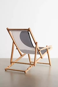 TMSbyNight For Deny Woodblock Art Mid Century Illustration Outdoor Folding Chair