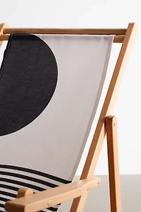 TMSbyNight For Deny Woodblock Art Mid Century Illustration Outdoor Folding Chair