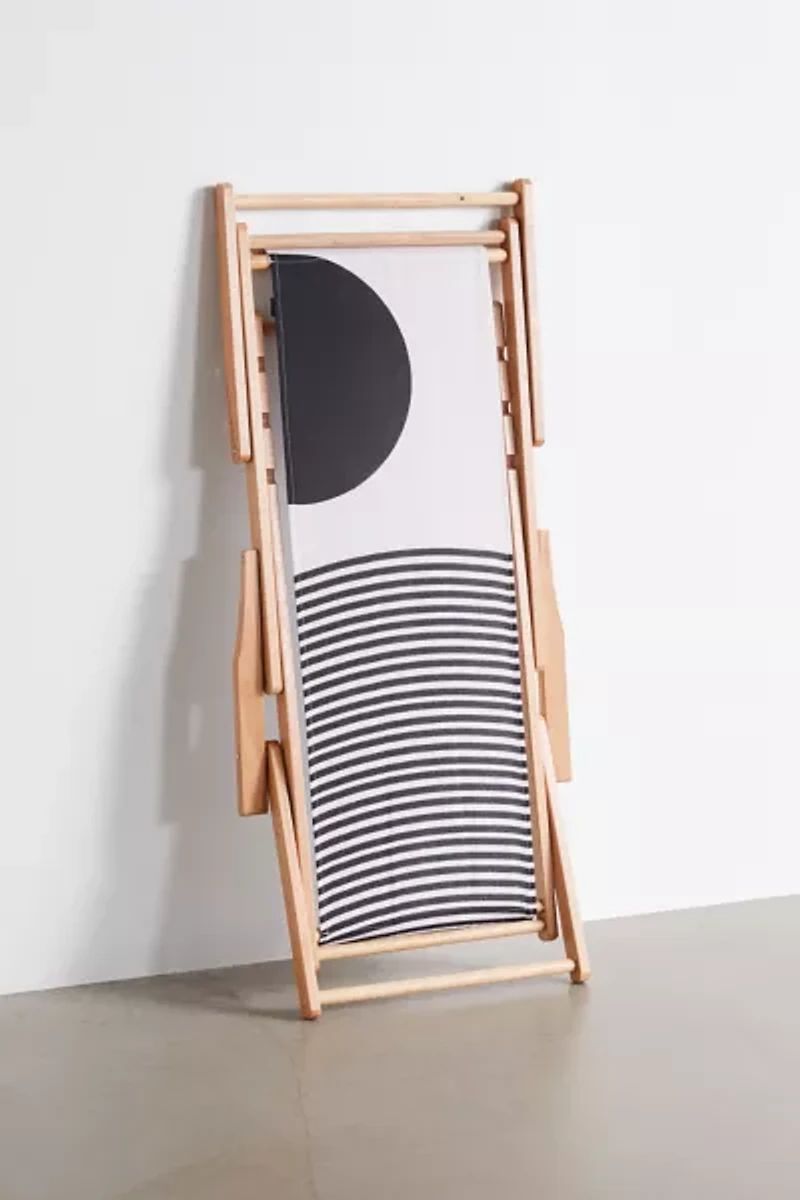 TMSbyNight For Deny Woodblock Art Mid Century Illustration Outdoor Folding Chair