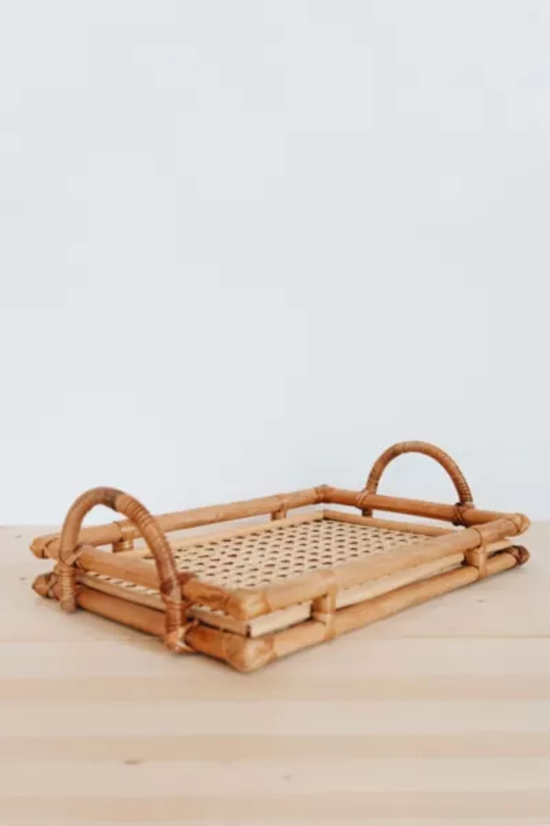 Roan Iris Rattan Tray