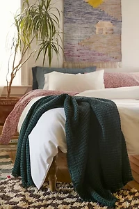 ReMADE By UO Remnants Recycled Waffle Throw Blanket
