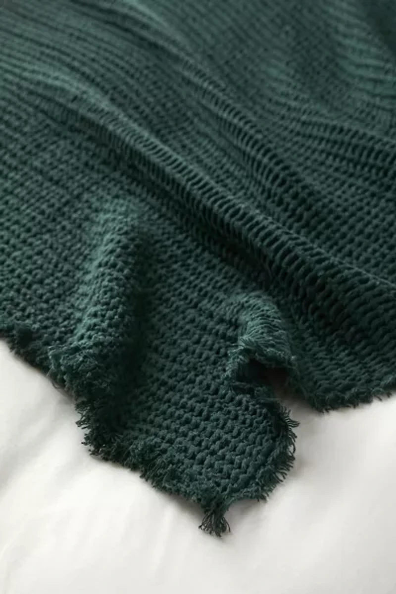 ReMADE By UO Remnants Recycled Waffle Throw Blanket