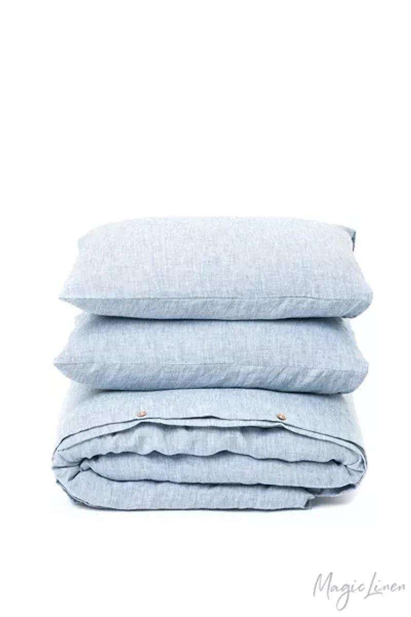 MagicLinen 3-Piece Linen Duvet Cover Set