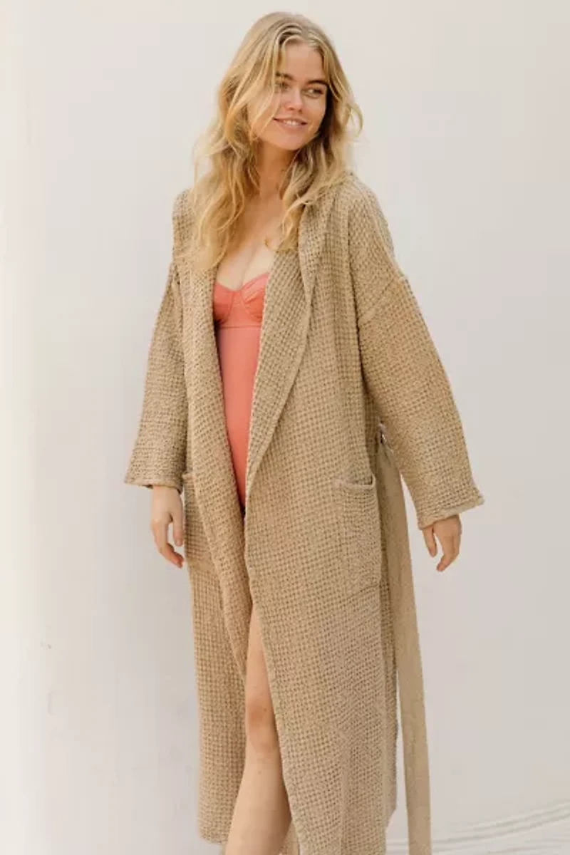 MagicLinen Waffle Hooded Bath Robe