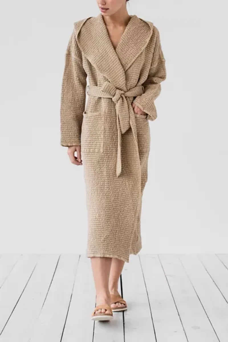 MagicLinen Waffle Hooded Bath Robe