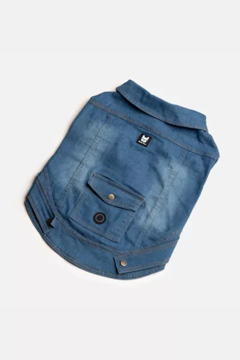 Silver Paw Dog Jean Jacket