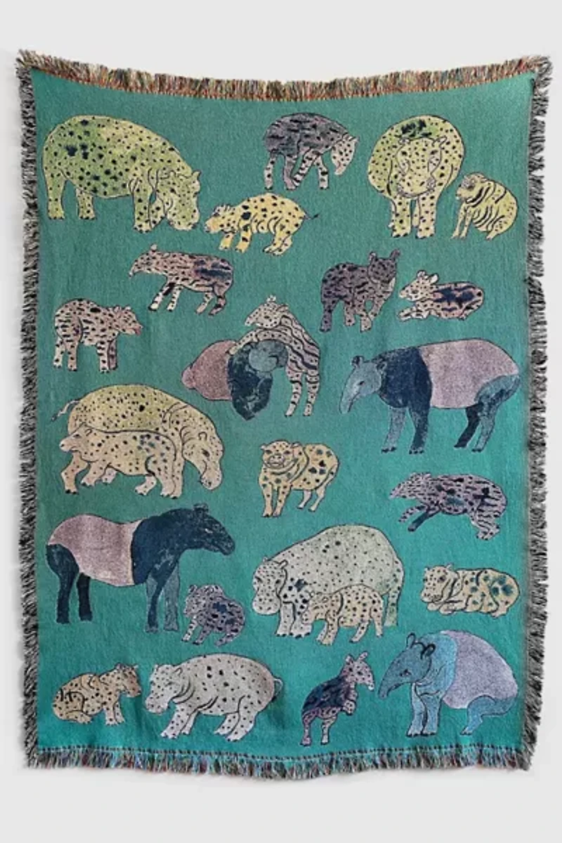 Olivia Wendel Hippo Tapirs Blanket