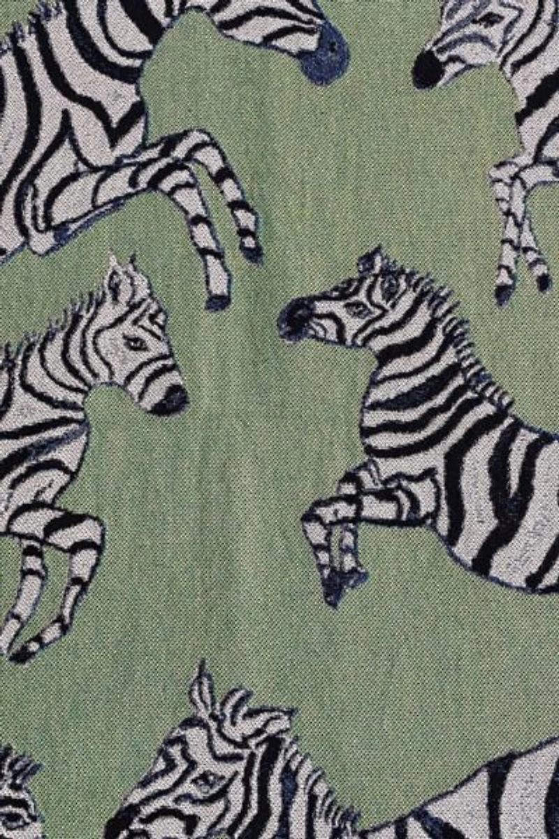 Olivia Wendel Green Zebras Blanket