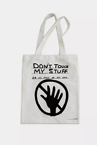 Third Drawer Down Don't Touch My Stuff Tote Bag x David Shrigley
