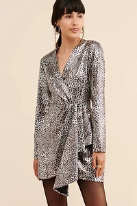Ronny Kobo Metallic Leopard Sequin Mini Dress