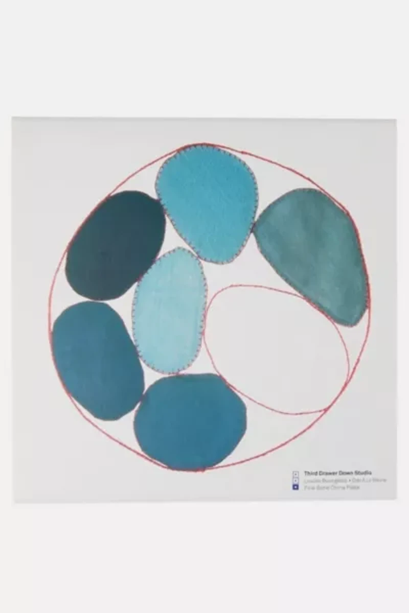 Third Drawer Down Blue Circles Bone China Plates x Louise Bourgeois