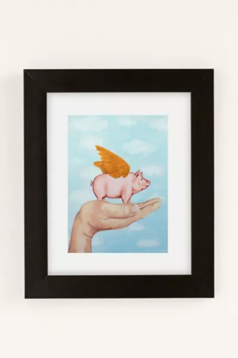 Coco de Paris Pig With Golden Wings Art Print