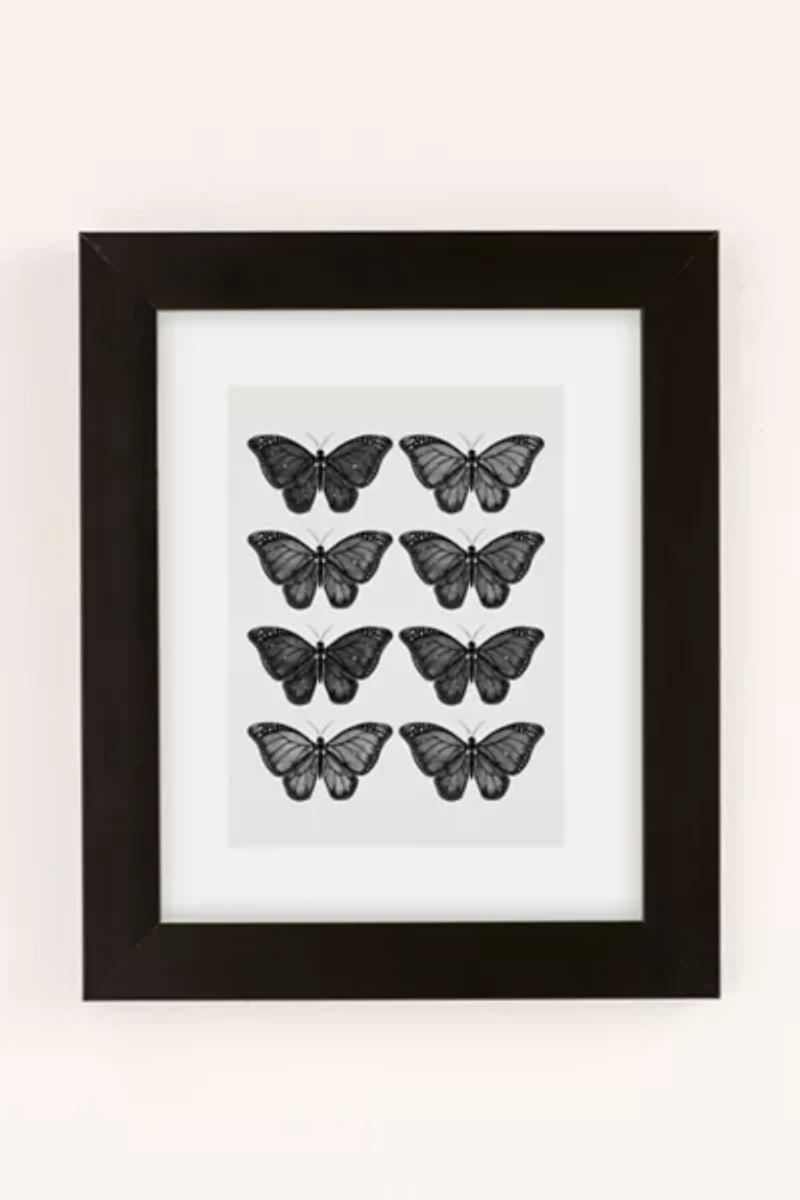 Avenie Butterfly Collection Black Art Print