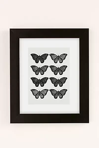 Avenie Butterfly Collection Black Art Print
