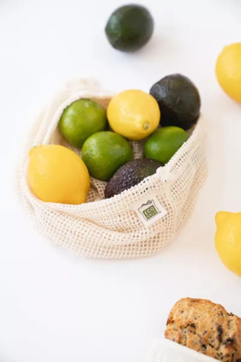 ECOBAGS 100% Organic Cotton Medium Mesh Produce Bags - Set of 3