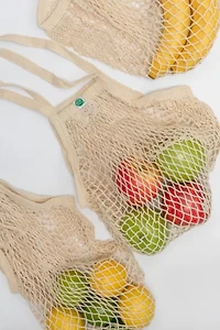 ECOBAGS Original Long Handle Mesh String Tote Bag