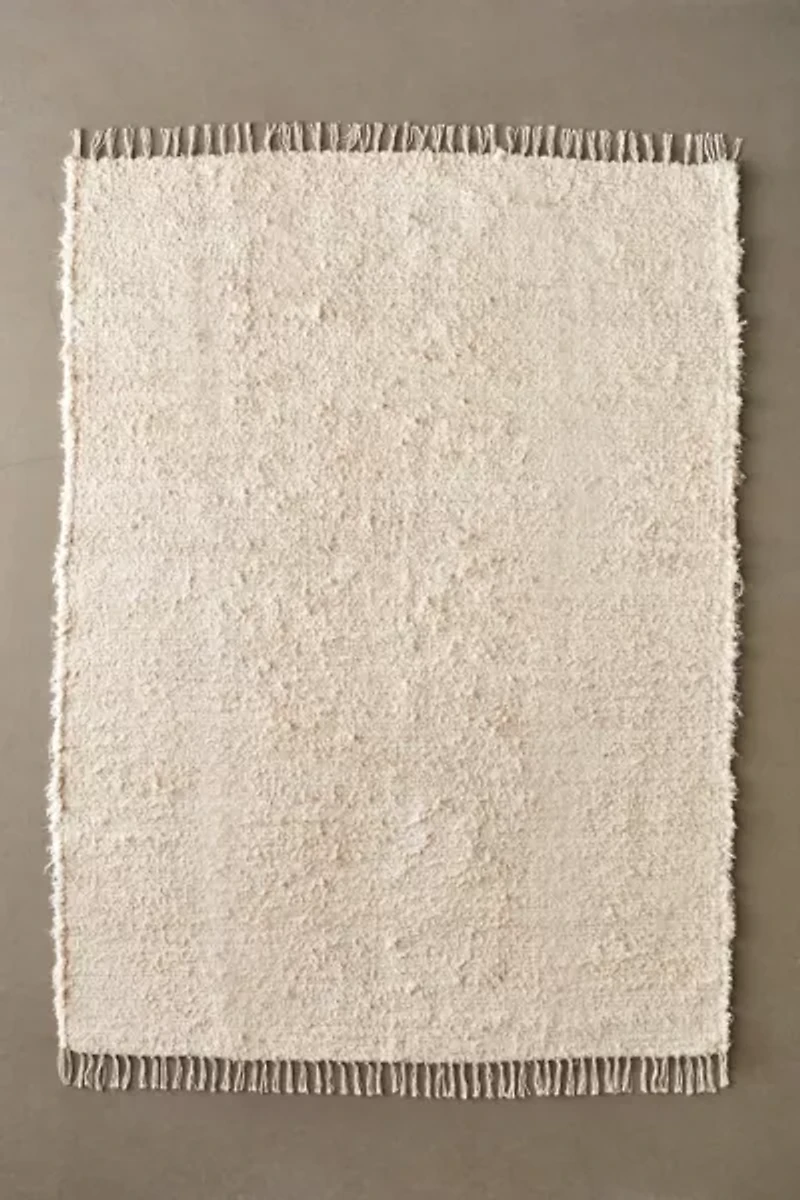 Solid Woven Shag Rag Rug