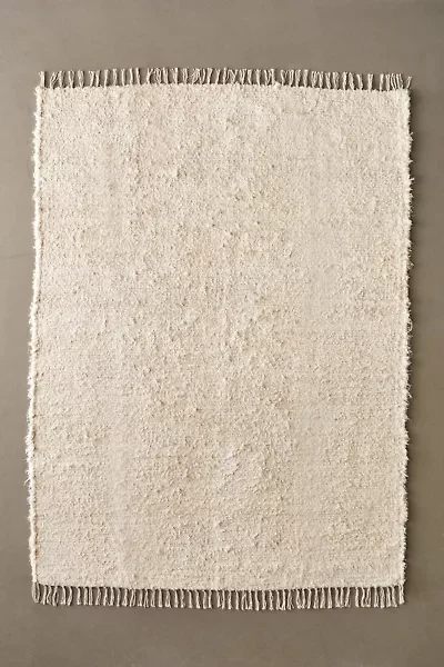 Solid Woven Shag Rag Rug