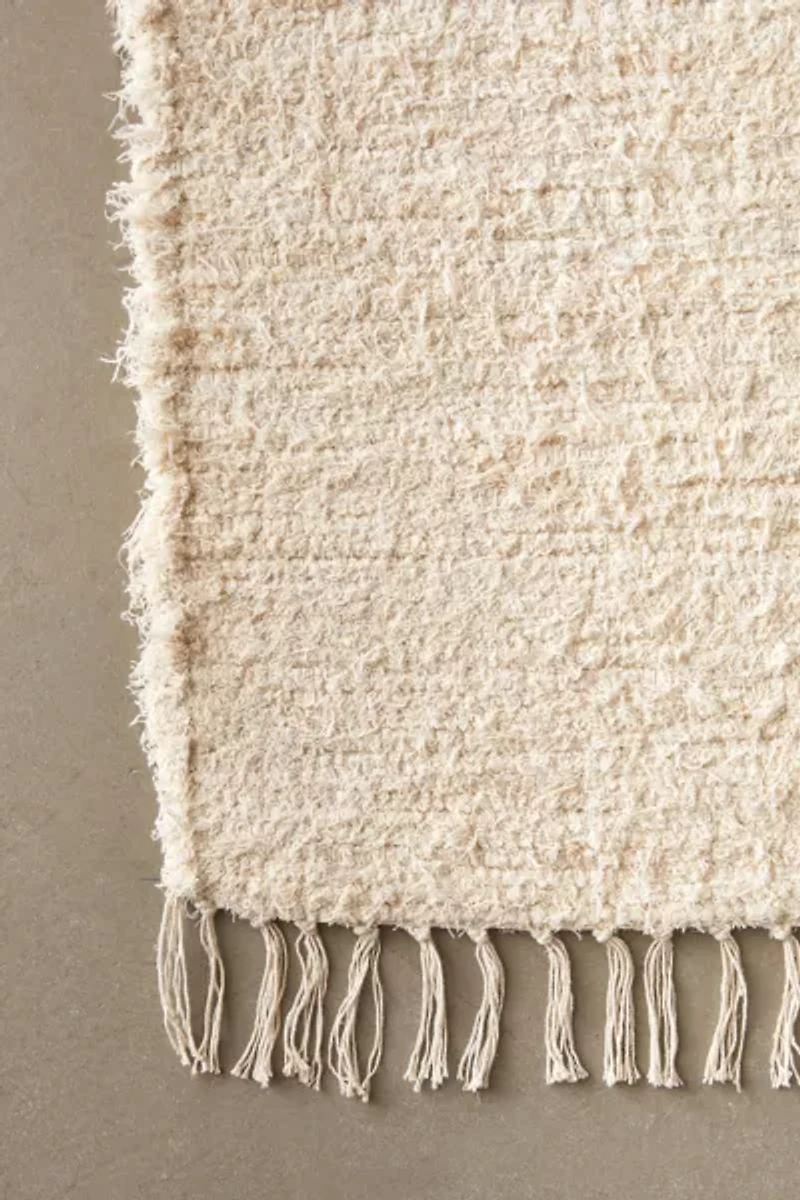 Solid Woven Shag Rag Rug