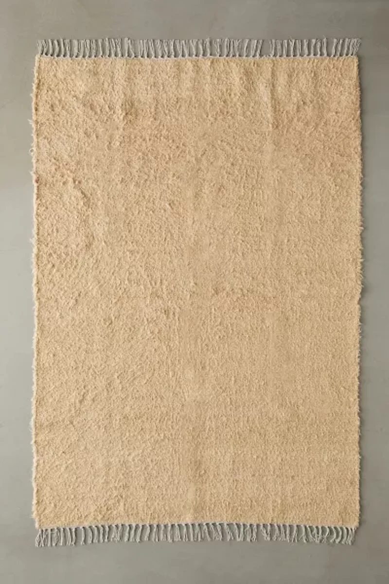 Solid Woven Shag Rag Rug