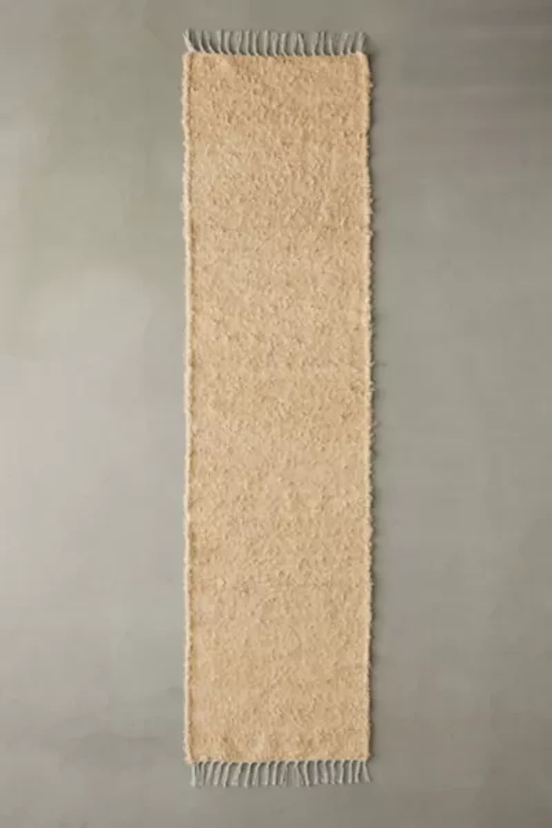 Solid Woven Shag Rag Rug