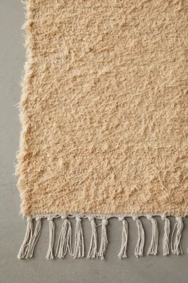 Solid Woven Shag Rag Rug