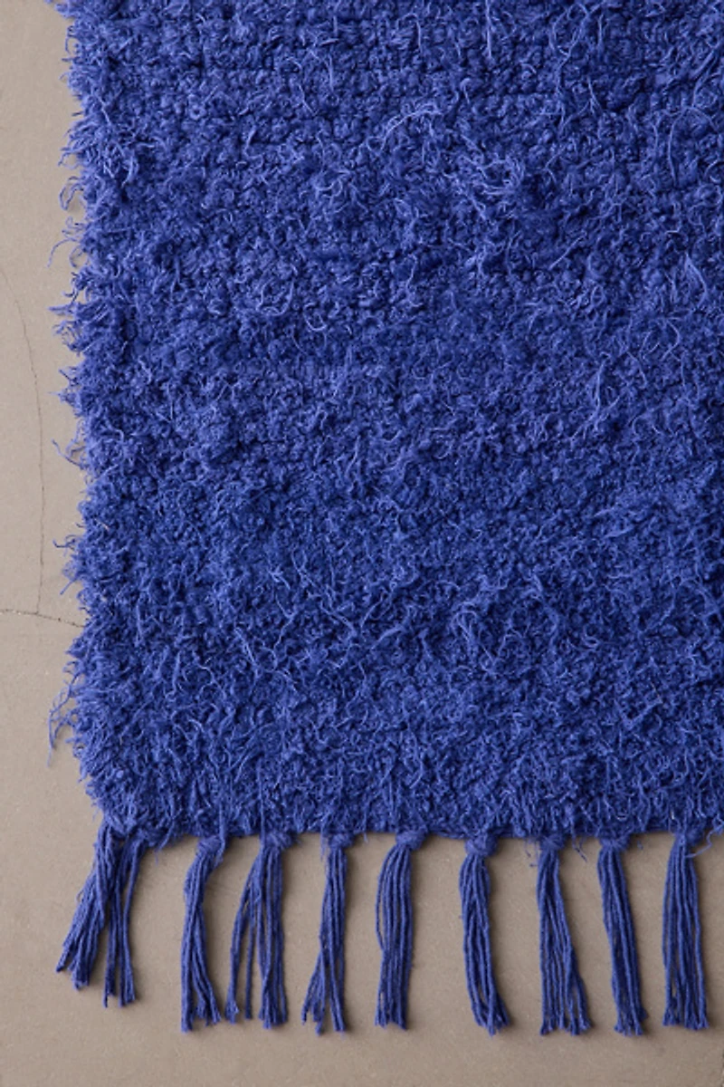 Solid Woven Shag Rag Rug