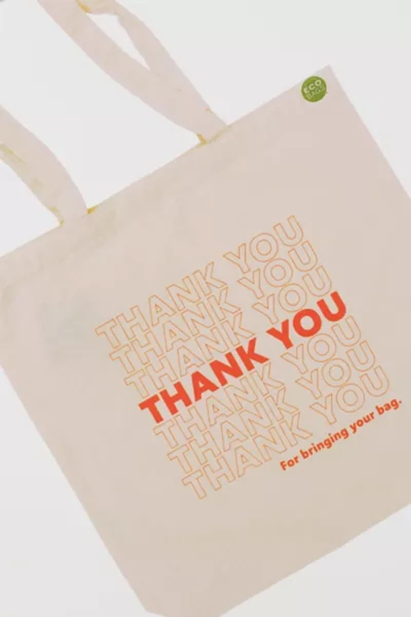 ECOBAGS 100% Recycled Cotton "Thank You" Tote Bag
