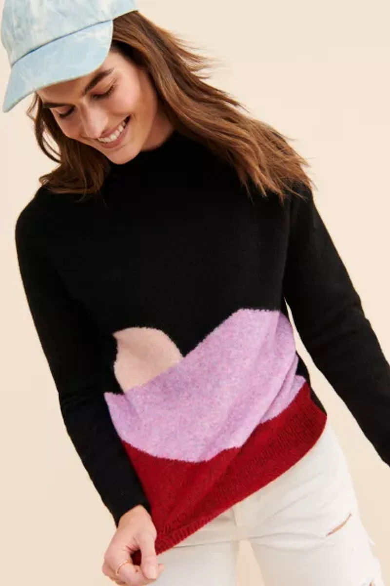 VEDA Sunset Mock Neck Sweater