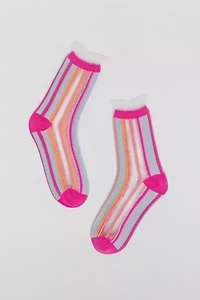 Sock Candy Candy Stripe Ruffle  Sock