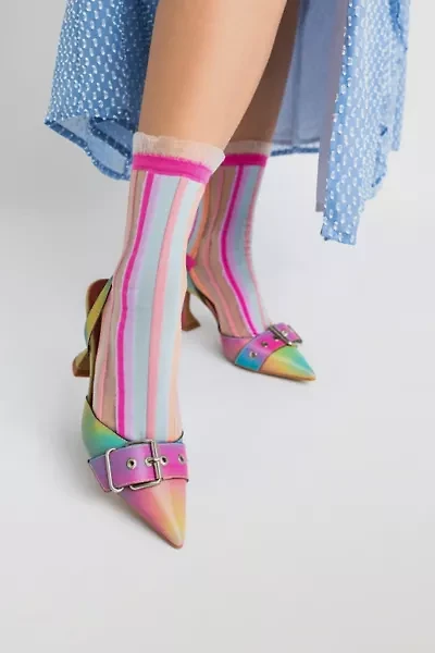 Sock Candy Candy Stripe Ruffle  Sock