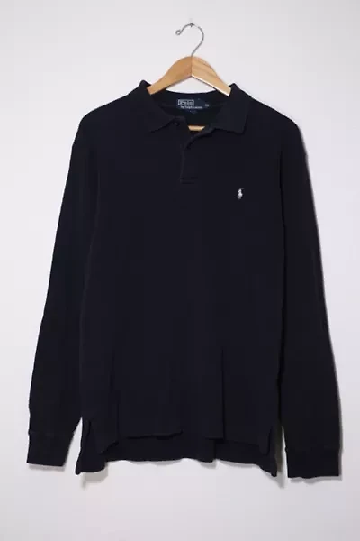 Vintage Polo Ralph Lauren Waffle Knit Long Sleeve Polo Shirt