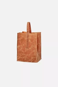 Puebco Waxed Cotton Reusable Grocery Bag With Handle