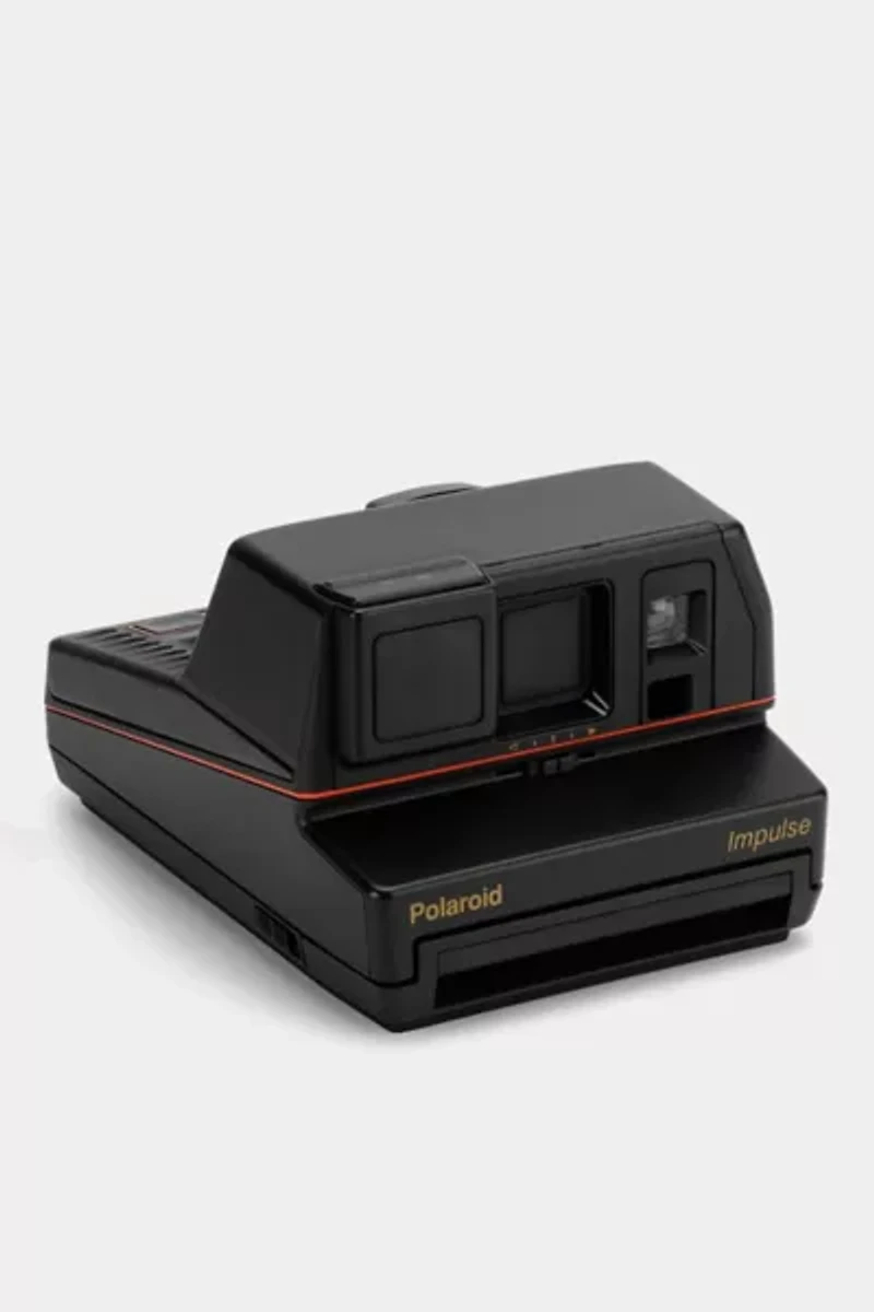 Vintage Polaroid Black Impulse 600 Instant Camera Refurbished by Retrospekt