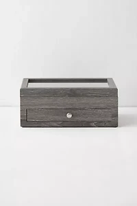 Mele and Co Ardene Glass Top Wooden Jewelry Box